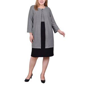 NY Collection Plus Size 14W Two Piece Dress Set Black White Size 14W MSRP $62